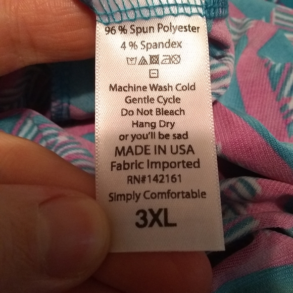 NWT LuLaRoe Maxi skirt, 3XL, pink and blue patterned stripes - Picture 2 of 4